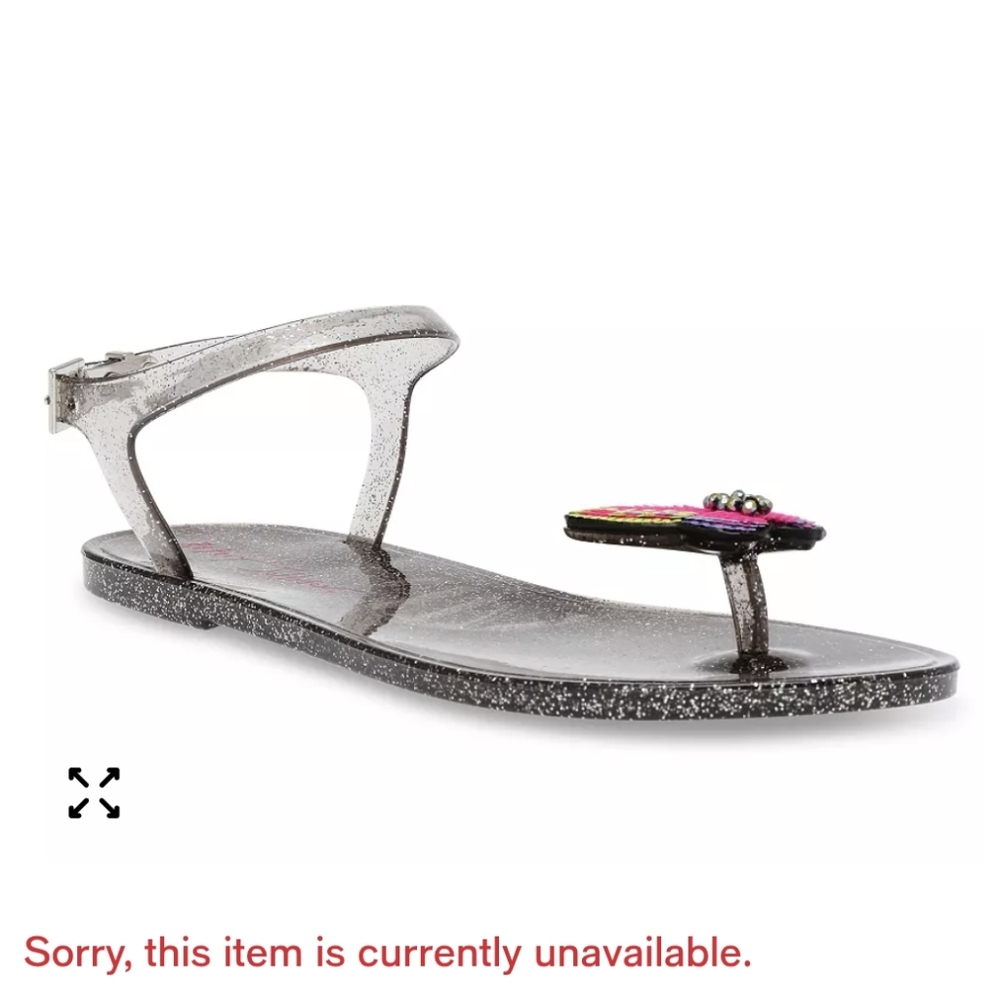 Betsy Johnson Tabby Butterfly Jelly Sandal- 8
